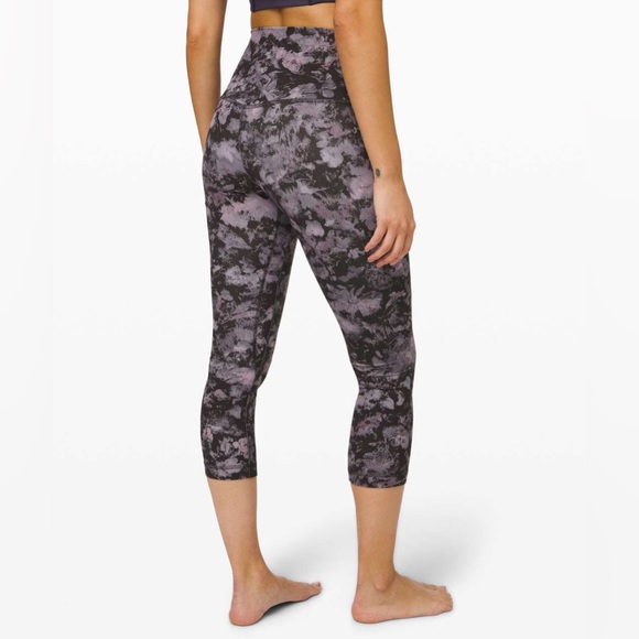 Lululemon Align Crop Floral Illusion Ice Grey Multi sz 4 - Picture 1 of 12